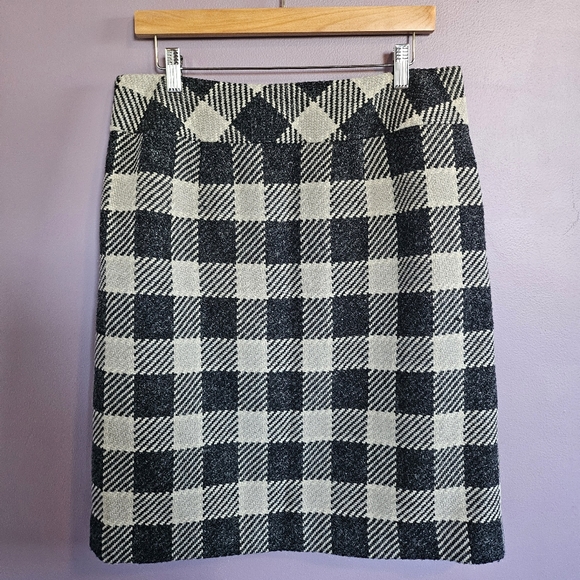 Talbots Dresses & Skirts - Talbots Vintage Plaid Woven Tweed Metallic Acrylic Wool Blend A-Line Skirt